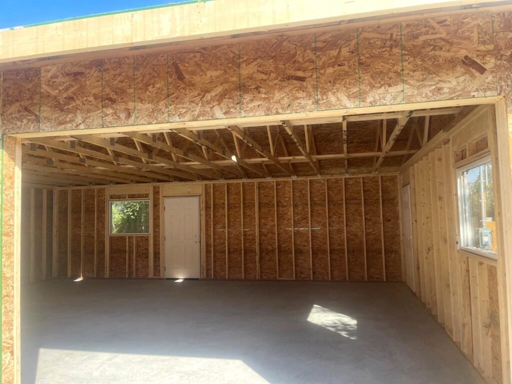 calgary garage interior framing open space