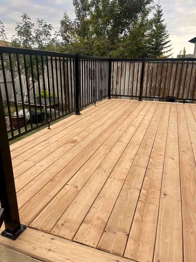 calgary spacious wood deck flooring
